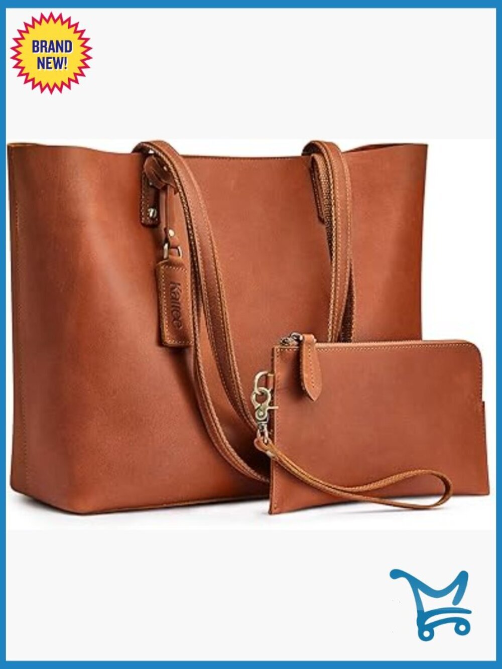 Leather Tote Shoulder Bag Satchel Purse Set 3-in-1 Top Handle Adjustable Strap